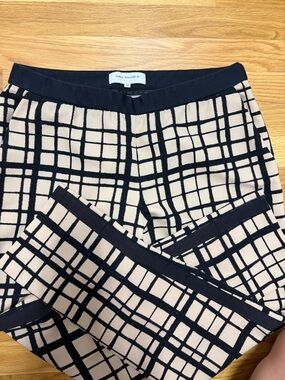 ANNA RACHELE Black & Cream Windowpane Pants